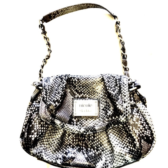 Nicole Miller Handbags - Nicole Miller snake skin black grey purse
